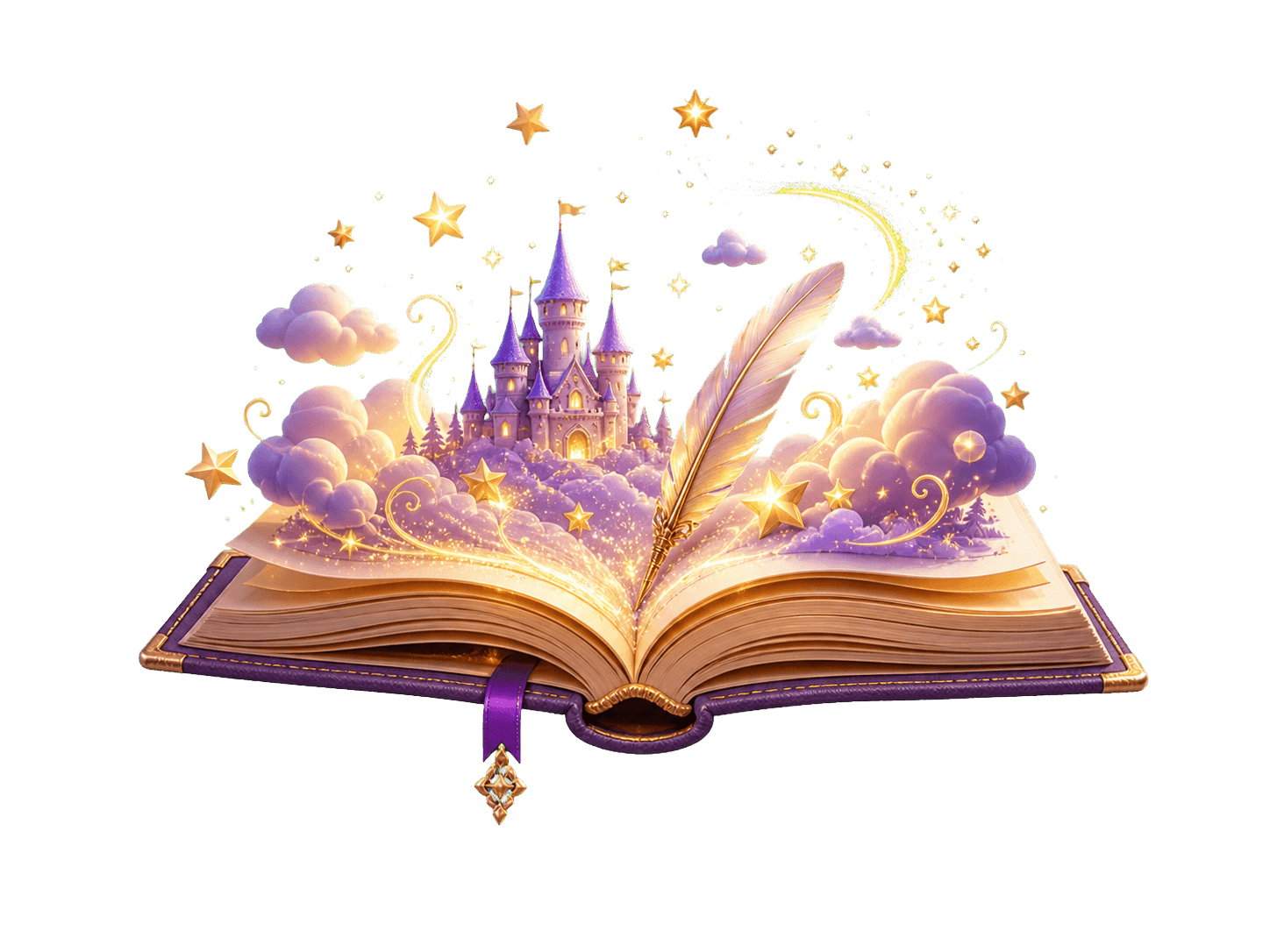 Magical storybook with children's illustrations